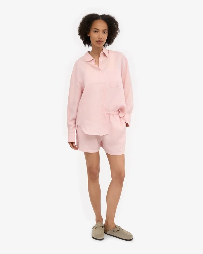 Shorts en lin - Rose délavé