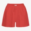 Shorts en lin - Rouge mandarine