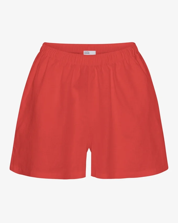 Shorts en lin - Rouge mandarine