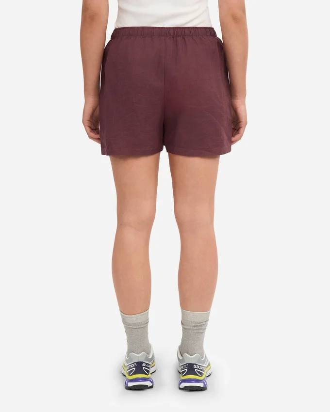 Shorts en lin - Rouge sang de bœuf