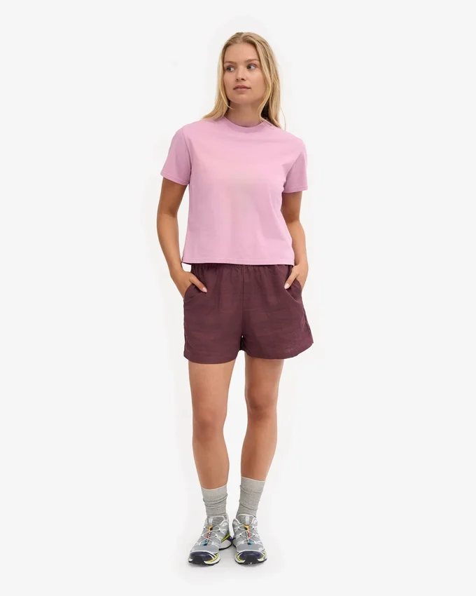 Shorts en lin - Rouge sang de bœuf