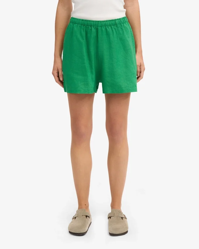 Shorts en lin - Vert Kelly
