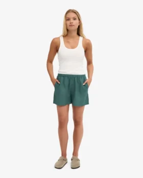 Shorts en lin – Vert océan