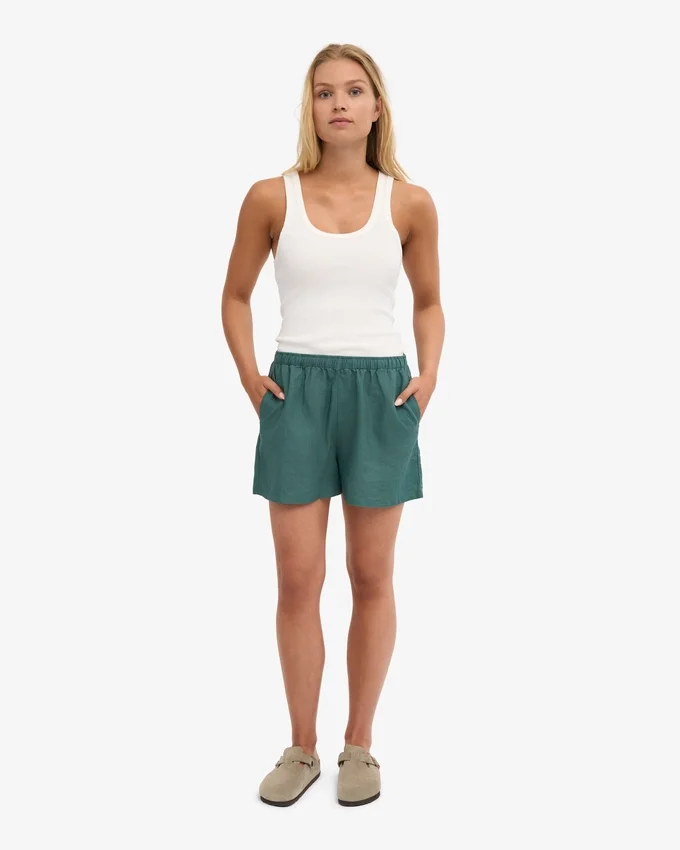 Shorts en lin - Vert océan