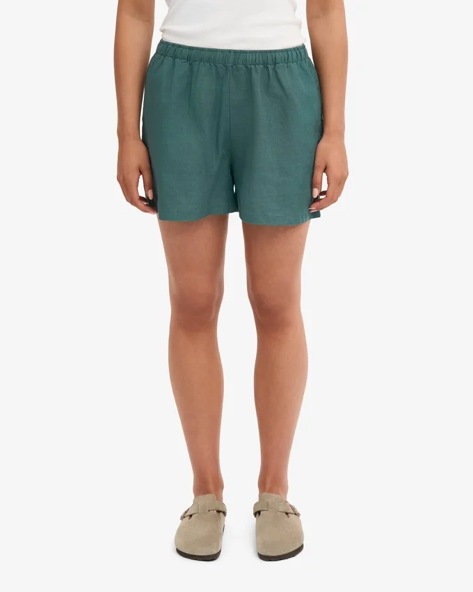 Shorts en lin - Vert océan