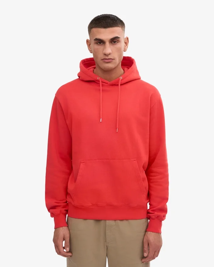 Sweat à capuche Classic Organic bio - Rouge mandarine