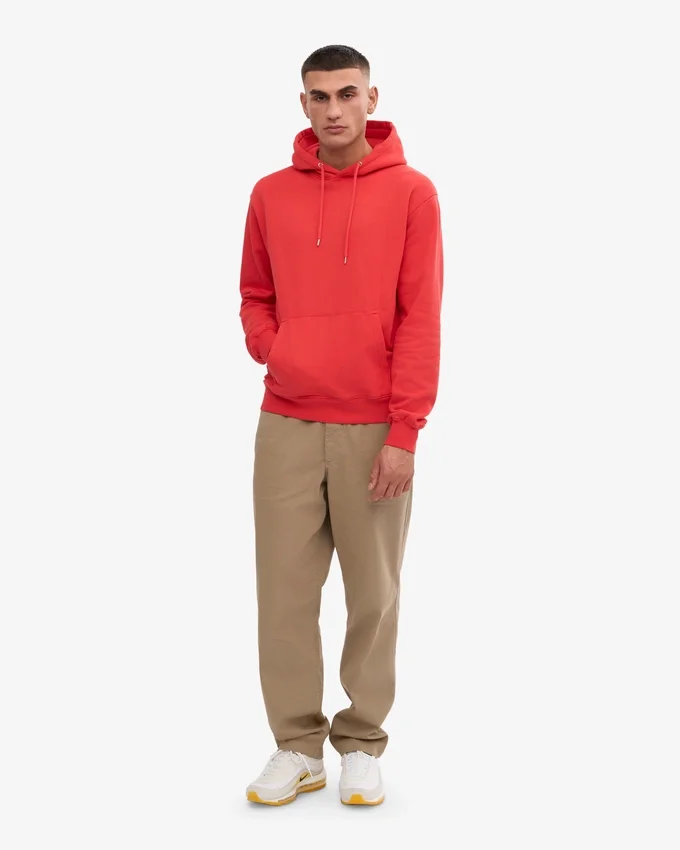 Sweat à capuche Classic Organic bio - Rouge mandarine