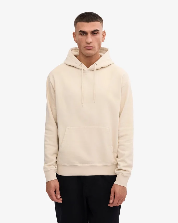 Sweat à capuche Classic Organic en coton bio - Blanc ivoire