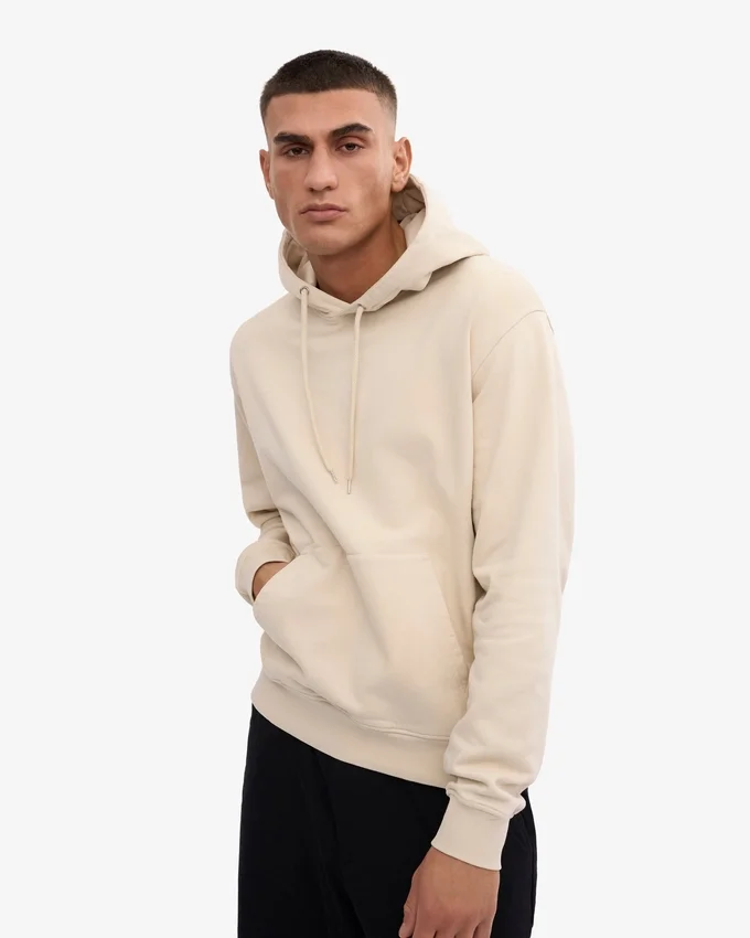 Sweat à capuche Classic Organic en coton bio - Blanc ivoire