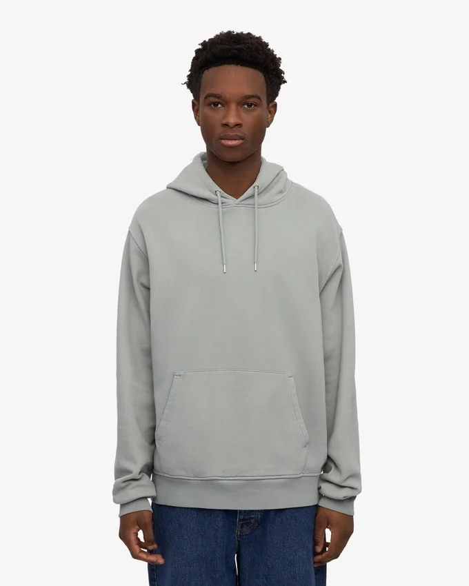 Sweat à capuche Classic Organic en coton bio - Bleu acier