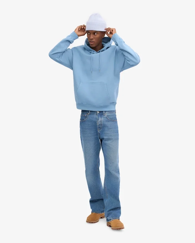 Sweat à capuche Classic Organic en coton bio – Bleu bord de mer