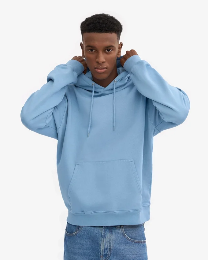 Sweat à capuche Classic Organic en coton bio – Bleu bord de mer