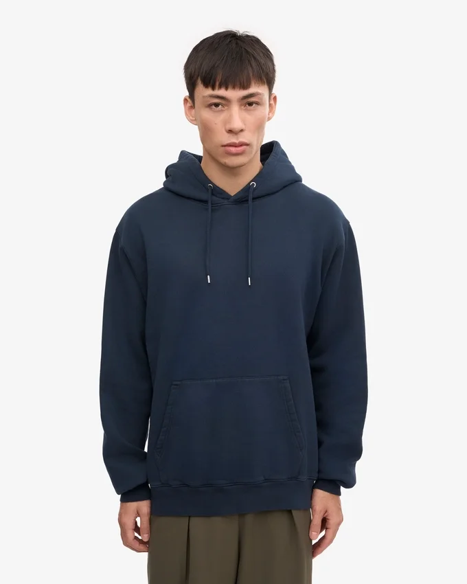 Sweat à capuche Classic Organic en coton bio - Bleu marine