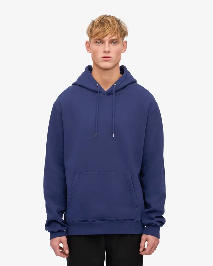 Sweat à capuche Classic Organic en coton bio - Bleu marine