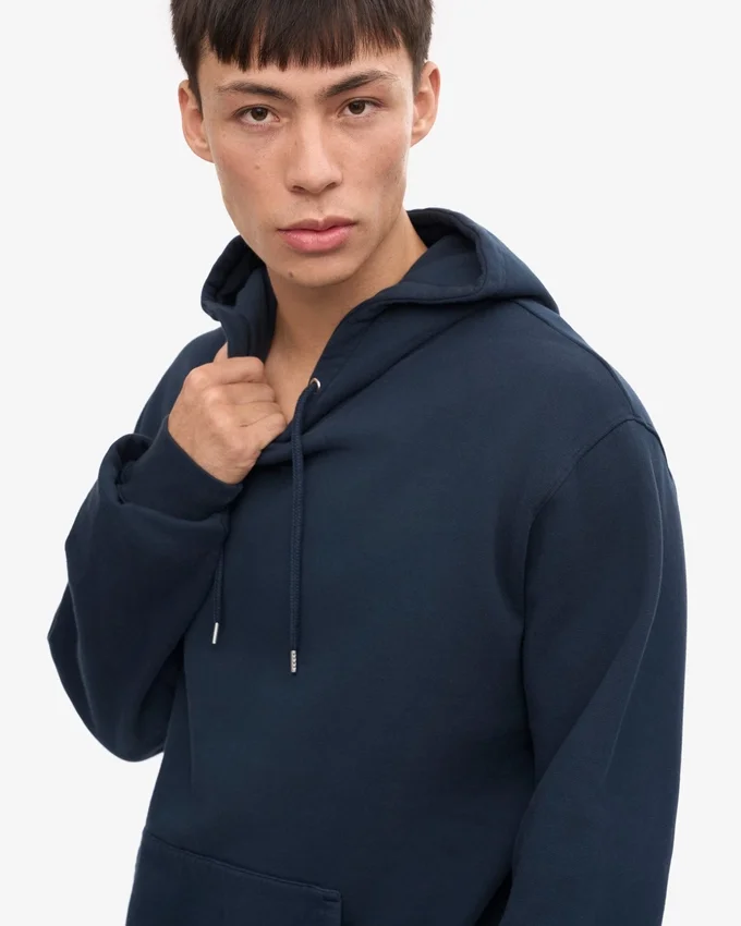 Sweat à capuche Classic Organic en coton bio - Bleu marine