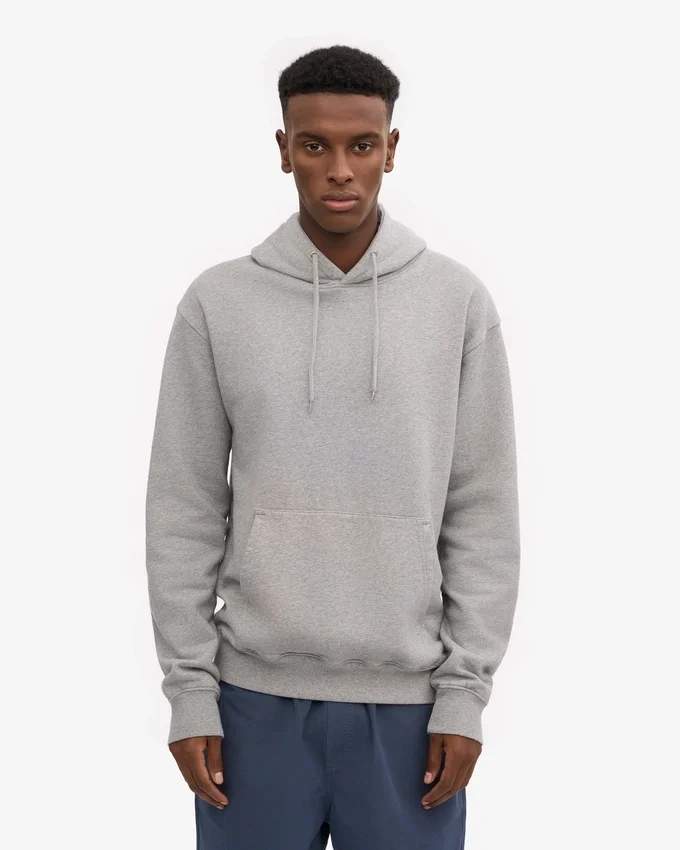 Sweat à capuche Classic Organic en coton bio - Gris chiné