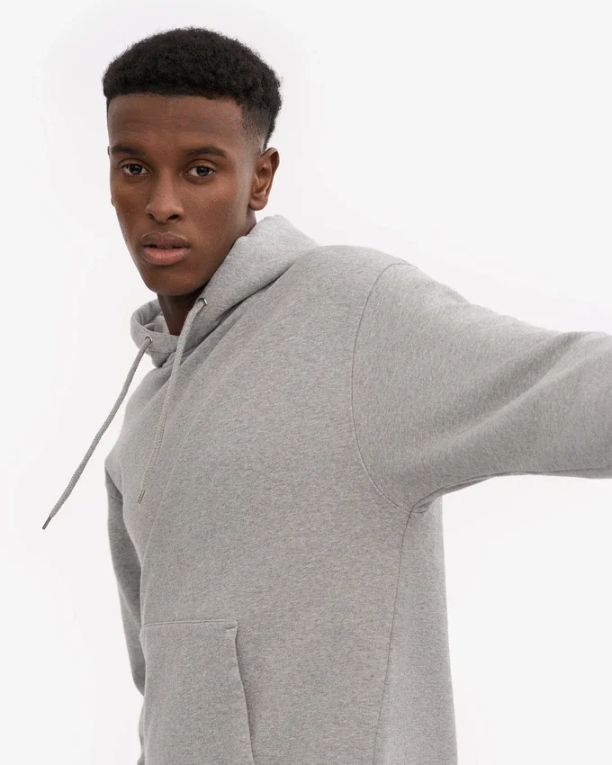 Sweat à capuche Classic Organic en coton bio - Gris chiné