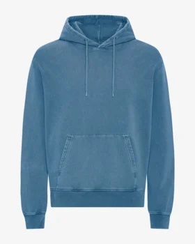 Sweat à capuche Classic Organic en coton bio - Indigo délavé