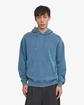 Sweat à capuche Classic Organic en coton bio – Indigo délavé