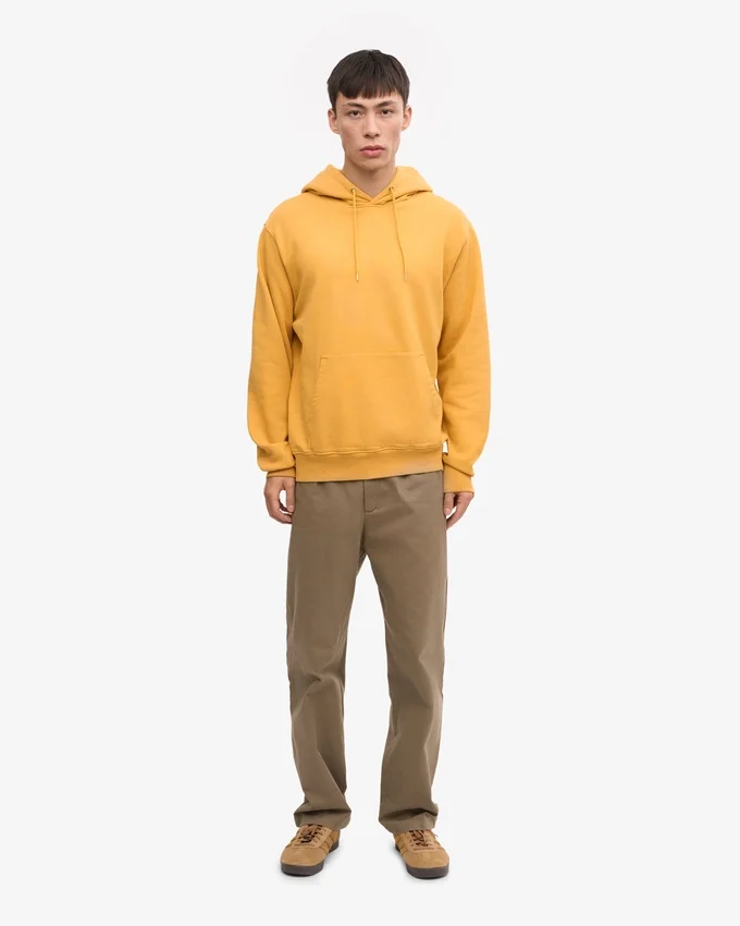Sweat à capuche Classic Organic en coton bio - Jaune brûlé