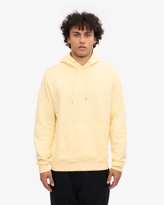 Sweat à capuche Classic Organic en coton bio - Jaune pâle