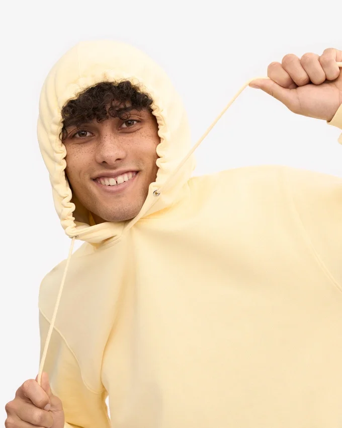 Sweat à capuche Classic Organic en coton bio - Jaune pâle