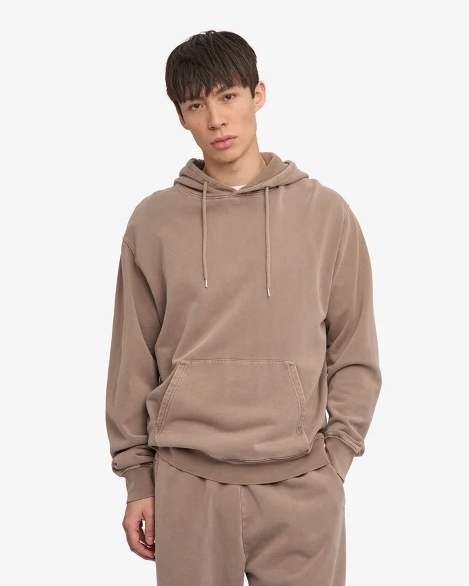 Sweat à capuche Classic Organic en coton bio - Kaki délavé