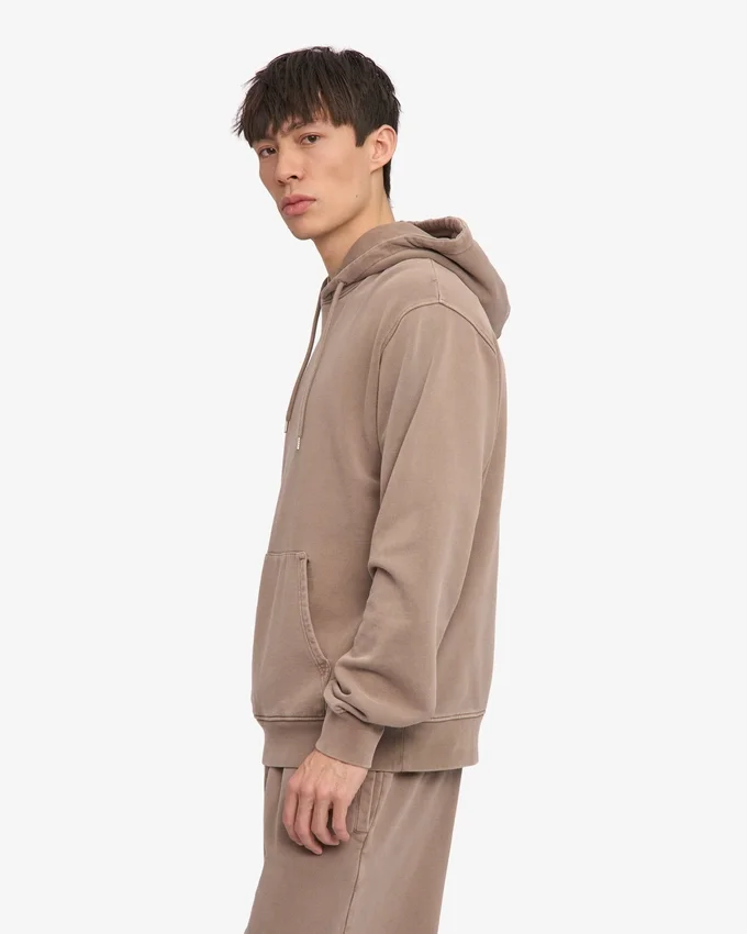 Sweat à capuche Classic Organic en coton bio - Kaki délavé