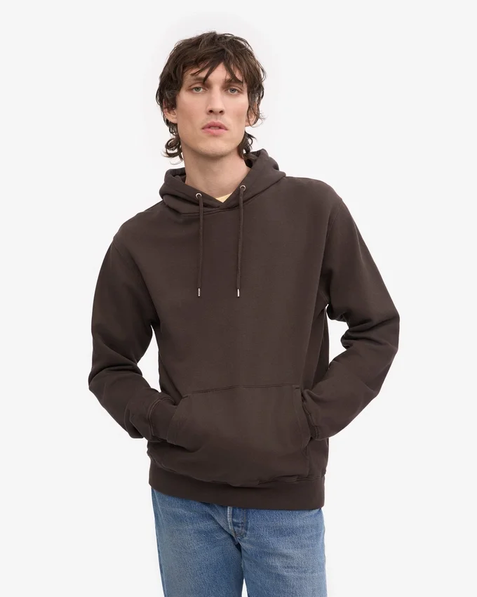 Sweat à capuche Classic Organic en coton bio - Marron café