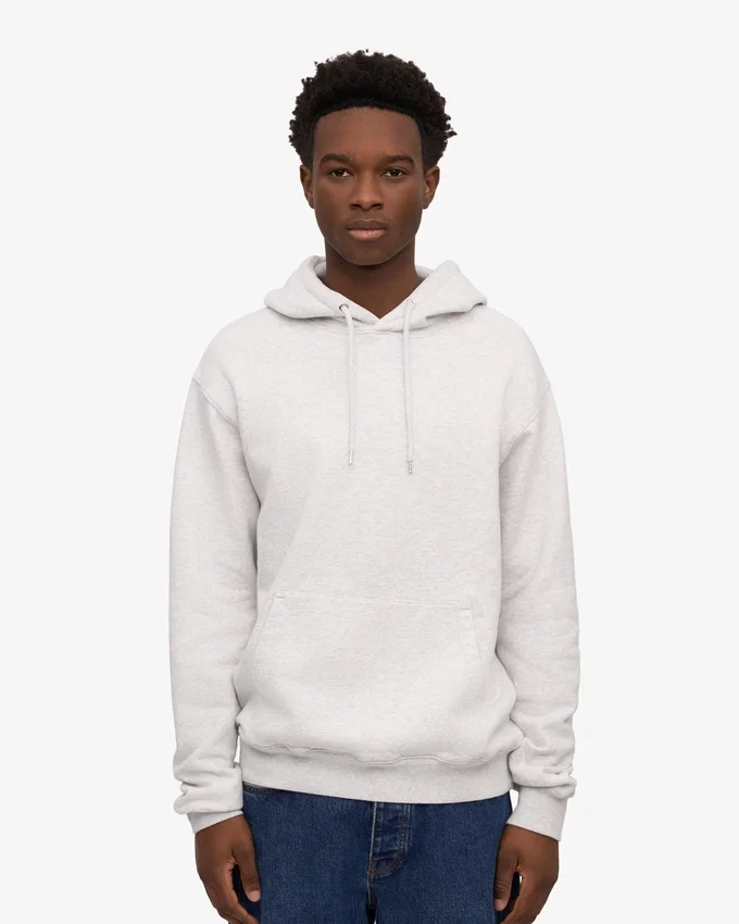 Sweat à capuche Classic Organic en coton bio - Mélange neige