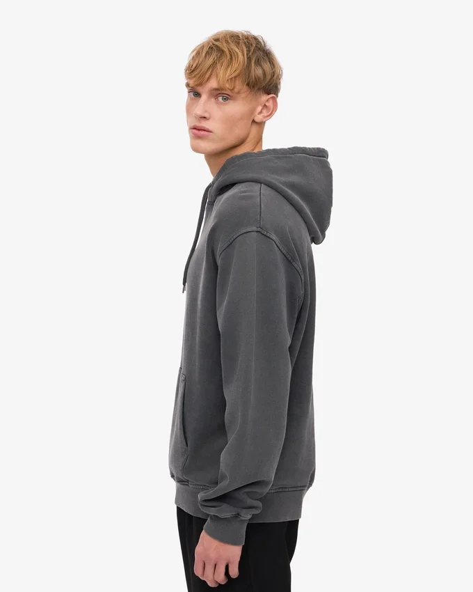 Sweat à capuche Classic Organic en coton bio - Noir délavé
