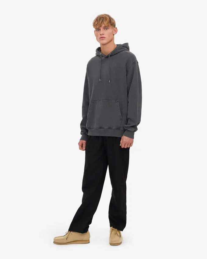 Sweat à capuche Classic Organic en coton bio - Noir délavé