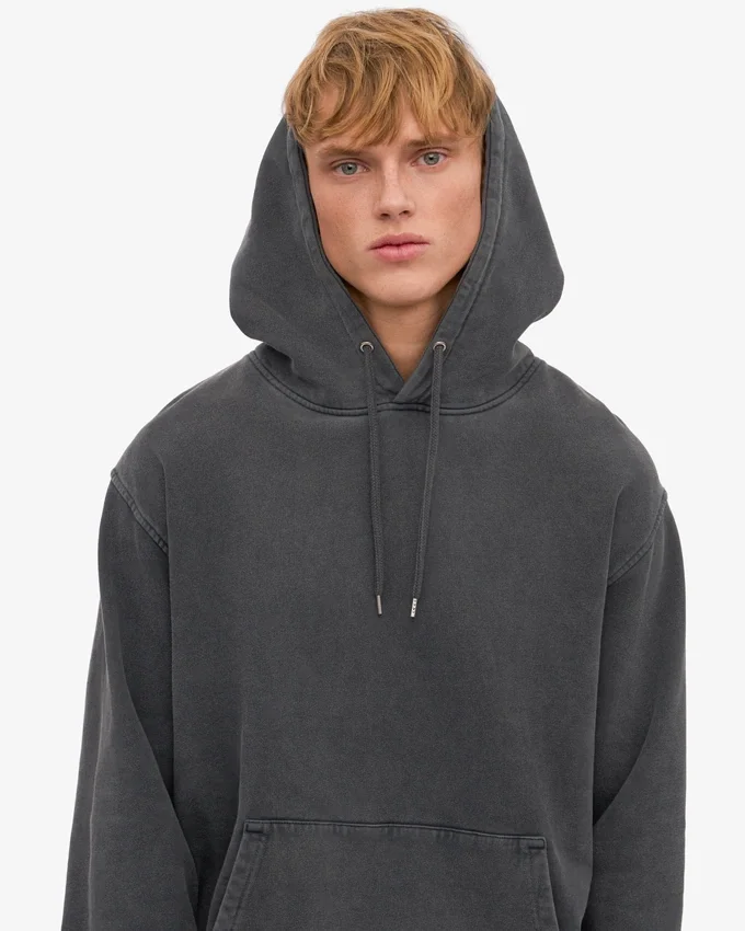 Sweat à capuche Classic Organic en coton bio - Noir délavé