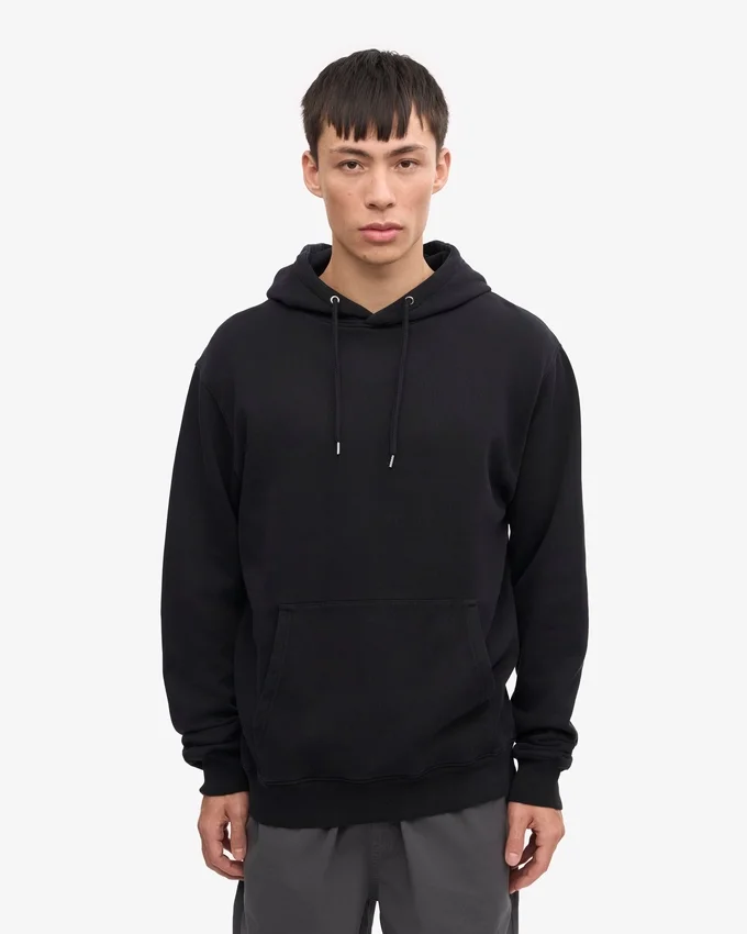 Sweat à capuche Classic Organic en coton bio - Noir intense