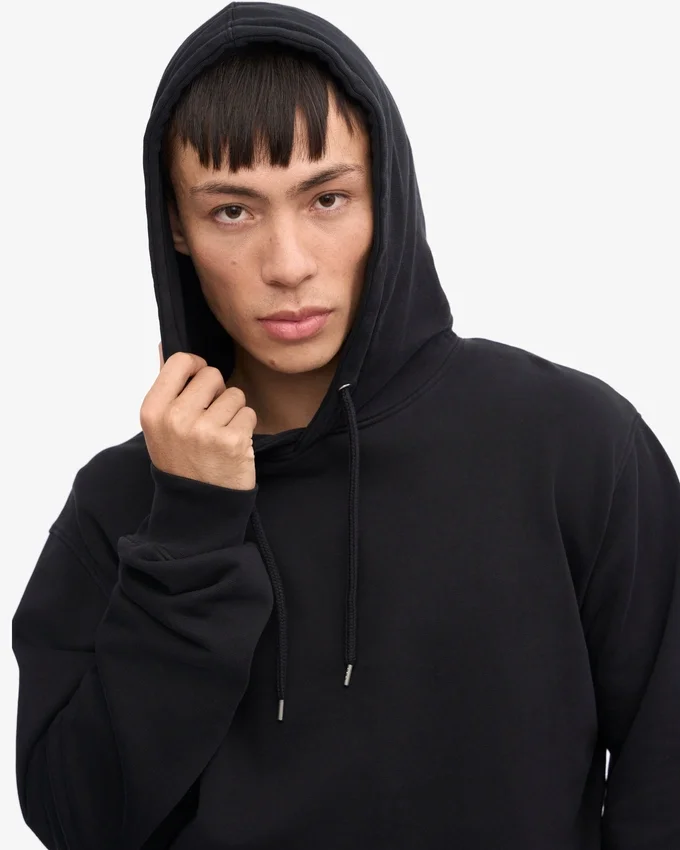 Sweat à capuche Classic Organic en coton bio - Noir intense