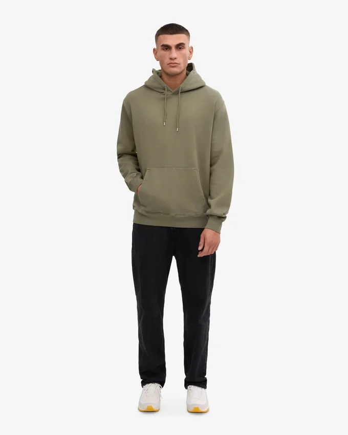 Sweat à capuche Classic Organic en coton bio - Olive poussiéreux