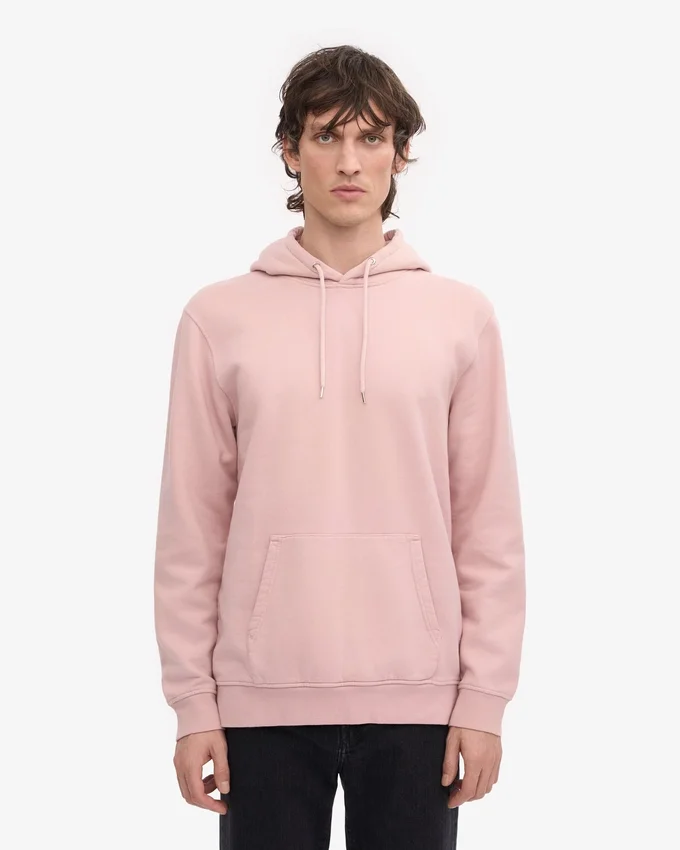 Sweat à capuche Classic Organic en coton bio - Rose délavé