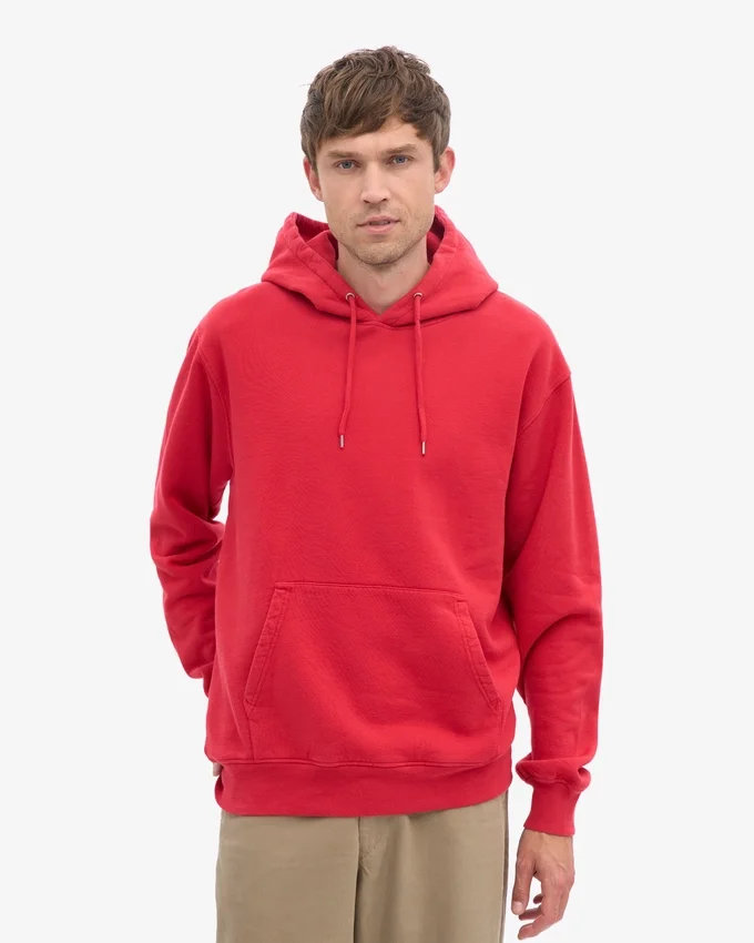 Sweat à capuche Classic Organic en coton bio - Rouge écarlate