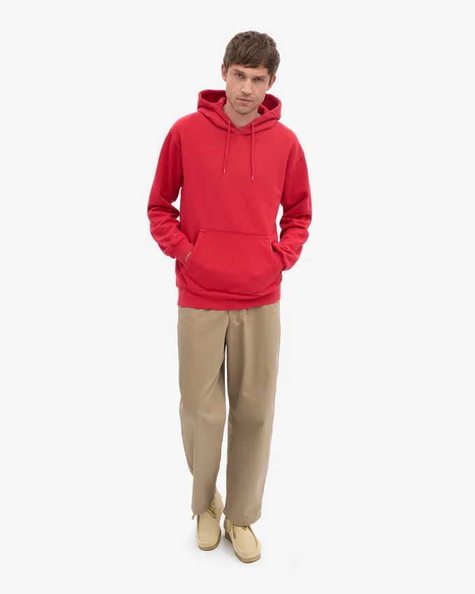 Sweat à capuche Classic Organic en coton bio - Rouge écarlate