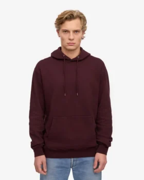 Sweat à capuche Classic Organic en coton bio – Rouge sang de bœuf