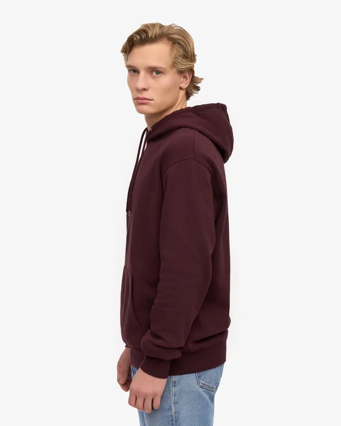 Sweat à capuche Classic Organic en coton bio - Rouge sang de bœuf