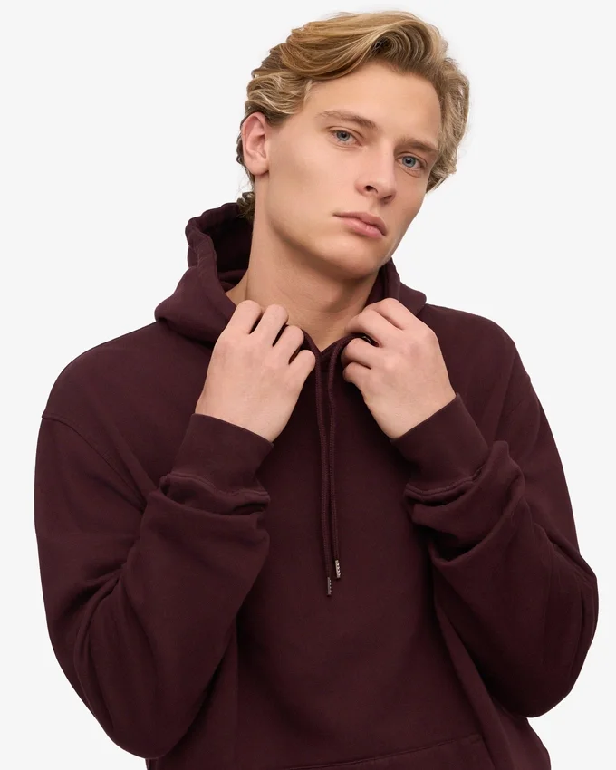 Sweat à capuche Classic Organic en coton bio - Rouge sang de bœuf