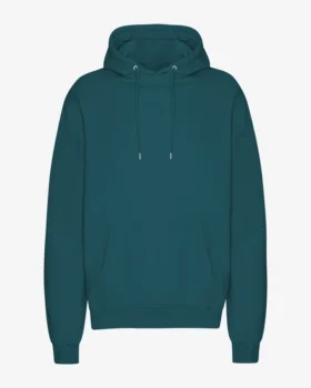 Sweat à capuche Classic Organic en coton bio - Vert océan