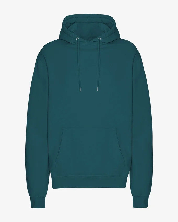 Sweat à capuche Classic Organic en coton bio - Vert océan