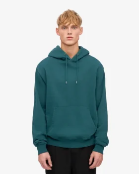 Sweat à capuche Classic Organic en coton bio – Vert océan