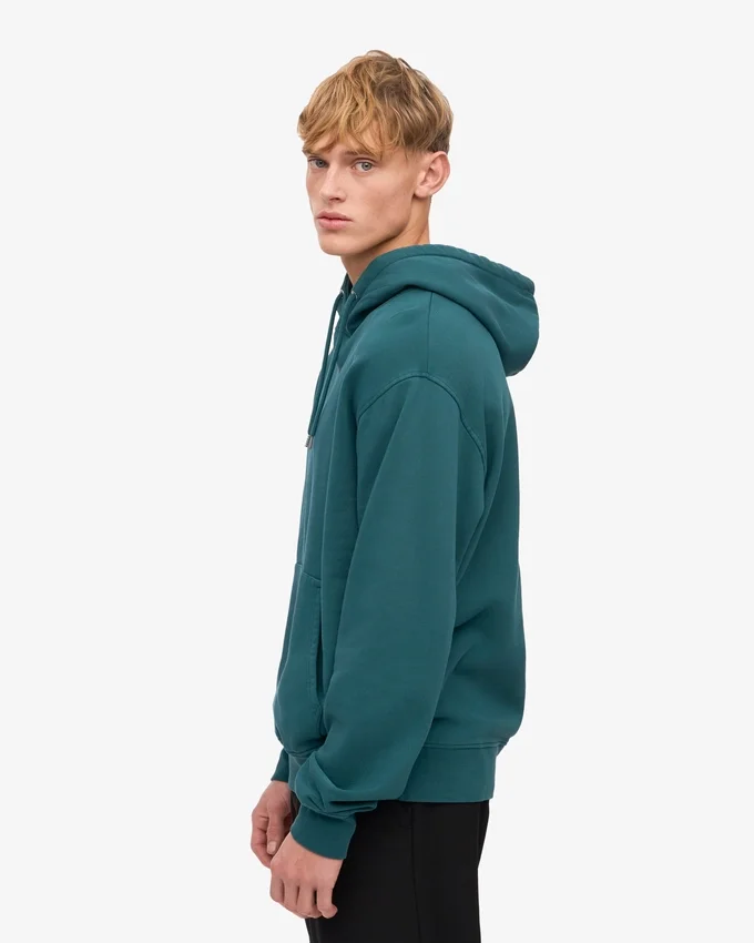 Sweat à capuche Classic Organic en coton bio - Vert océan