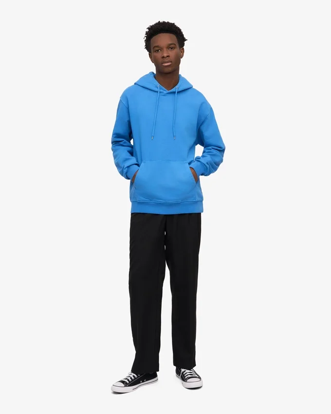 Sweat à capuche Classic Organic en laine bio - Bleu Pacifique