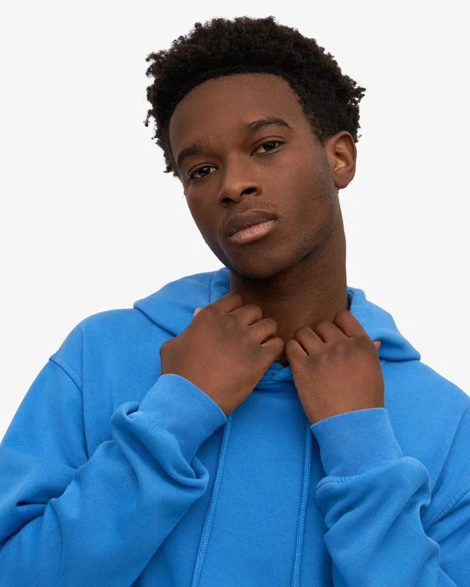 Sweat à capuche Classic Organic en laine bio - Bleu Pacifique