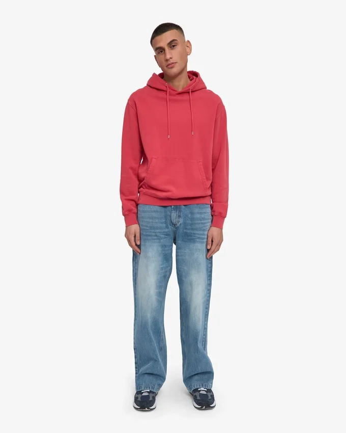 Sweat à capuche Classic Organic - Rouge délavé