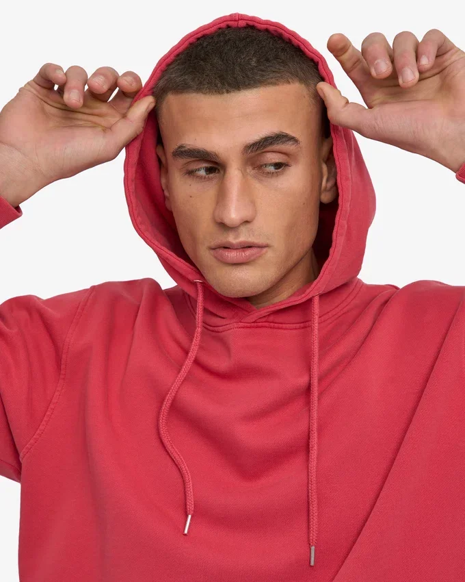 Sweat à capuche Classic Organic - Rouge délavé